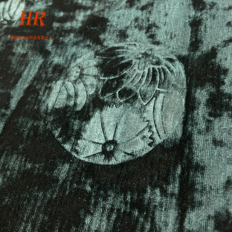 金钻绒压花中国风丝绒弹力针织面料 钻石绒天鹅绒压花连衣裙布料