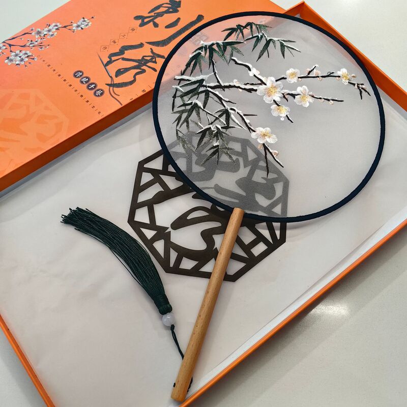 両面刺繍団扇古風扇子円扇刺繍扇子両面刺繍団扇蘇刺繍団扇漢服舞踏扇|undefined