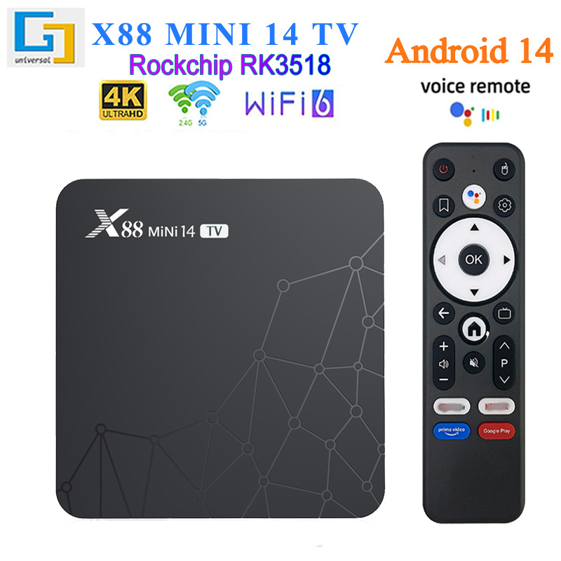Cross-border X88 mini 14 TV set-top box Android 14 WIFI6 TV box 4K HD TV box wholesale