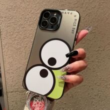 IMD潮流壳适用苹果16PRO卡通文字保护套iPhoneXR/7P磨砂PC手机壳