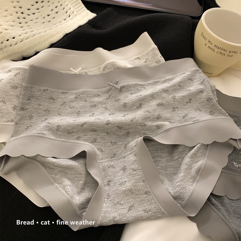 10A Threaded Pure Cotton Women's Underwear Girls Pure Cotton Antibacterial Crotch Breathable Hip-Covering Women's Mid-Waist Briefs 10A Threaded Pure Cotton Women's Underwear Girls Pure Cotton Antibacterial Crotch Breathable Hip-Covering Women's Mid-Waist Briefs