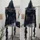 Real shot small group does not hit the waste soil wind hot girl wear tie-up hat hole long sleeve irregular ribbon top 9297