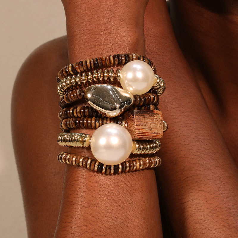 Bohemian style 7 acrylic beaded bracelet suit stacked multi-piece set for source manufacturers