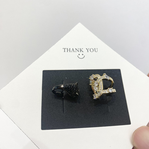 New Jewelry Single Sponge Ring Card High-End Decorative Packaging Card Embossed LOGO Gold Printed