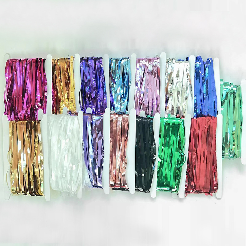 Decoración de fiesta cortina de seda de lluvia boda diseño de cumpleaños pared de fondo luz brillante cortina de seda de lluvia decoración de globos cortina de seda de lluvia