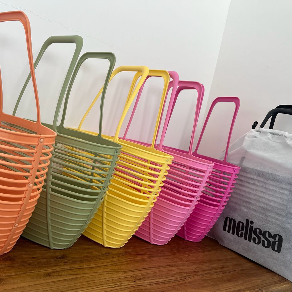 现货 melissa 果冻包沙滩手提包厨房糖果色超市洗澡大菜篮子HN