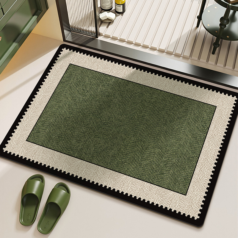 Directly from the manufacturer: French-style vintage bathroom floor mat, water-absorbent and non-slip, suitable for bathroom, shower room, entryway, and doorway
