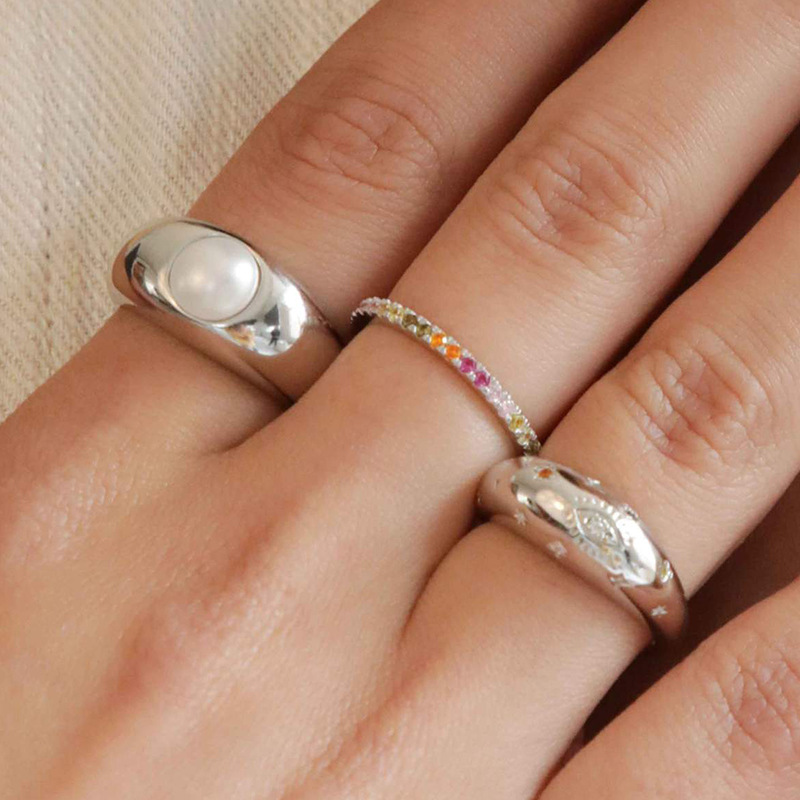 new color zircon ring bracelet 18k real gold plated copper ring wholesale