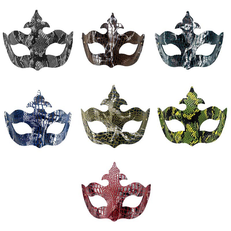 Ventas transfronterizas de moda de serpiente de cocodrilo flecha combinación máscara de mitad de cara Halloween máscara de mitad de cara