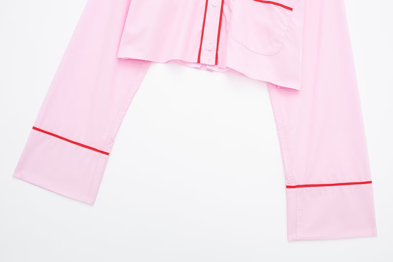 Maßgeschneidertes Popeline-Hemd für Damen im Sommer 2024 mit dekorativem Nachtwäsche-Set_voghion.com