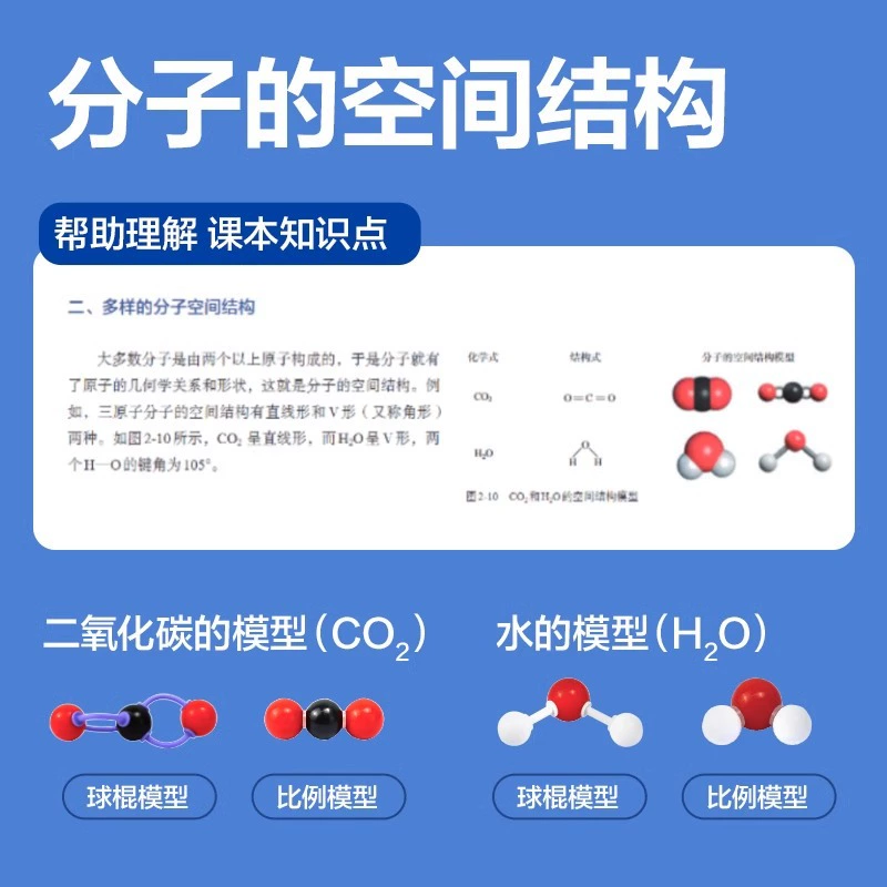 Модель структуры молекулы химии средней школы Deli junior high school chemical molecular structure scale model VSEPR model organic ball demonstrator