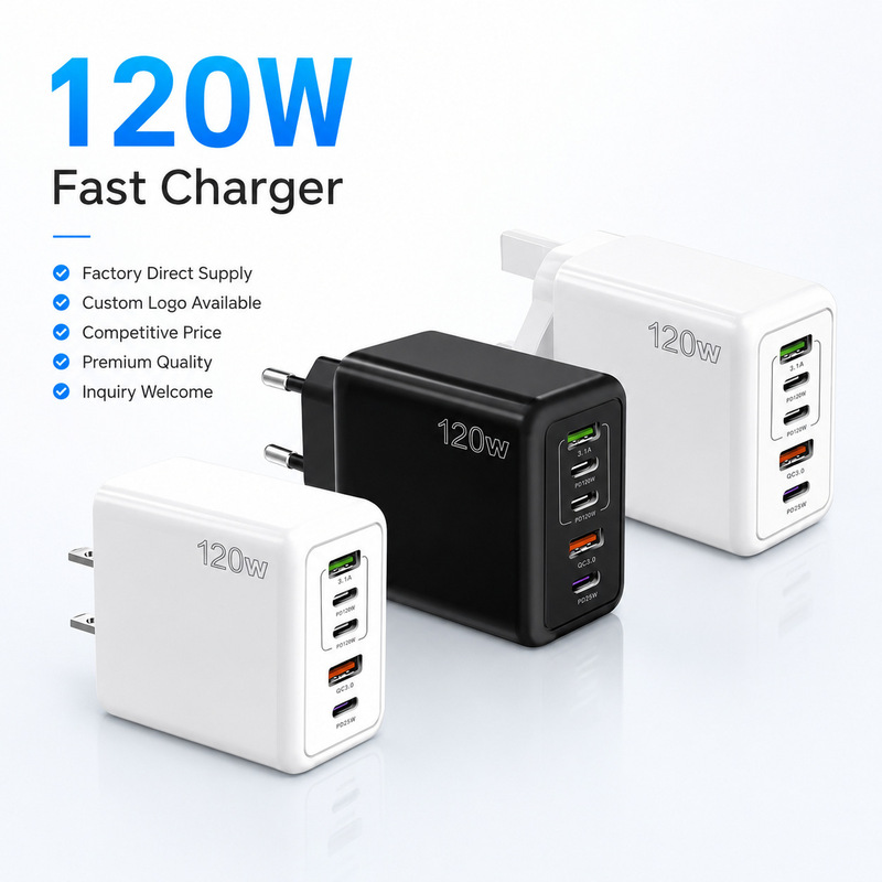 New Pd120W Mobile Phone Charger 5V2.4A European, American and British Standard Pd+3Usb Multi-Port Adapter Charging Head New Pd120W Mobile Phone Charger 5V2.4A European, American and British Standard Pd+3Usb Multi-Port Adapter Charging Head