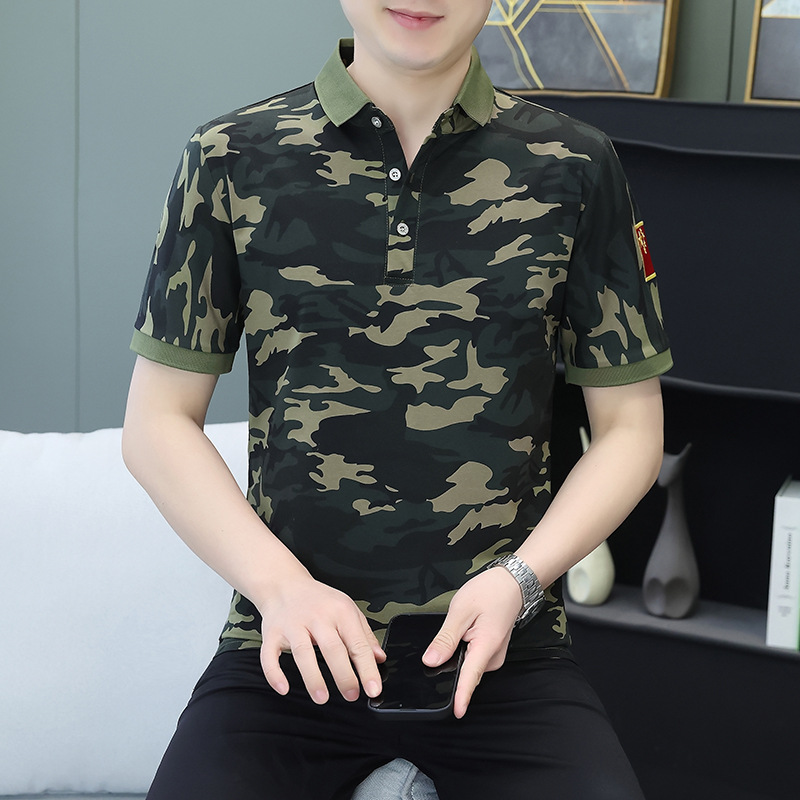 Ready Stock Embroidered Cotton Short-Sleeved T-Shirts, Men's Polo Shirts, Casual Men's T-Shirts, Training Clothing, Work Clothes Wholesale