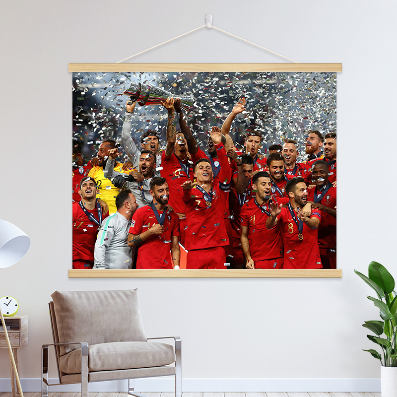 Copa del Mundo de Ronaldo Carteles de pared Decorativa Pintura Temática de Fútbol Estrellas Roll Colgar Pintura Dormitorio Habitación Mayorista