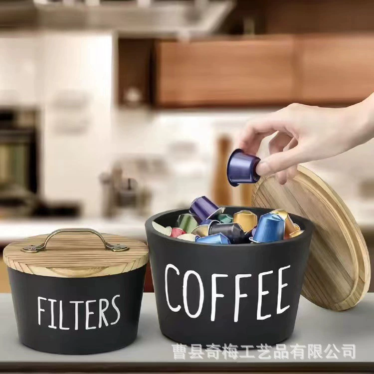 Трансграничная амазонка деревянная небесная крышка для хранения коробки для стирки бисера для хранения деревянная коробка для капсул для кофе из цельного дерева