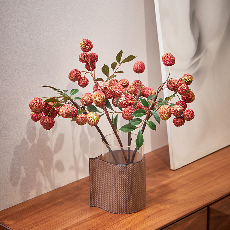 Simulated Fruit Lychee Fruit Tree Branch Meaning Flower Arrangement Art Living Room Window Decoration Fake Flower Ornaments Peach Red Lychee Simulated Fruit Lychee Fruit Tree Branch Meaning Flower Arrangement Art Living Room Window Decoration Fake Flower Ornaments Peach Red Lychee