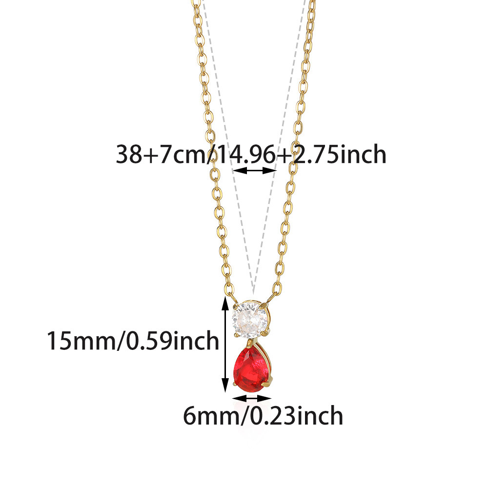 5g Weight 0.03µm-0.05µm Gold Plating Thickness PVD Coated Gold Plating Process Lobster Trigger Clasp Closure Clasp Closure Type Real Gold Plated Plating Material 304 Stainless Steel Pendant Material Birthstone Inlay Material Pendant Necklace Classification 304 Stainless Steel Chain Material cable chain Chain Type 1 Piece Quantity Holiday, Daily Occasion 304 Stainless Steel Material Water Droplets Pattern Women's Gender Vacation, Classic Style Style Waterproof Non Tarnish, Inlay Craft PVD Coated Real Gold Plated Water Droplets 304 Stainless Steel Vacation Classic Style Waterproof Non Tarnish 304 Stainless Steel Lobster Trigger Clasp Closure Pendant Necklace 14