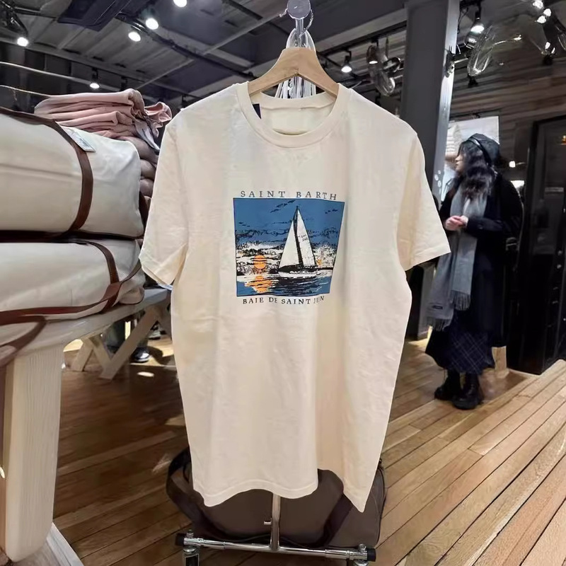 BM Style American Style New Round Neck Casual Sailing Printed Short-sleeved T-shirt bm Boyfriend Style Loose Large Top for Women BM Style American Style New Round Neck Casual Sailing Printed Short-sleeved T-shirt bm Boyfriend Style Loose Large Top for Women