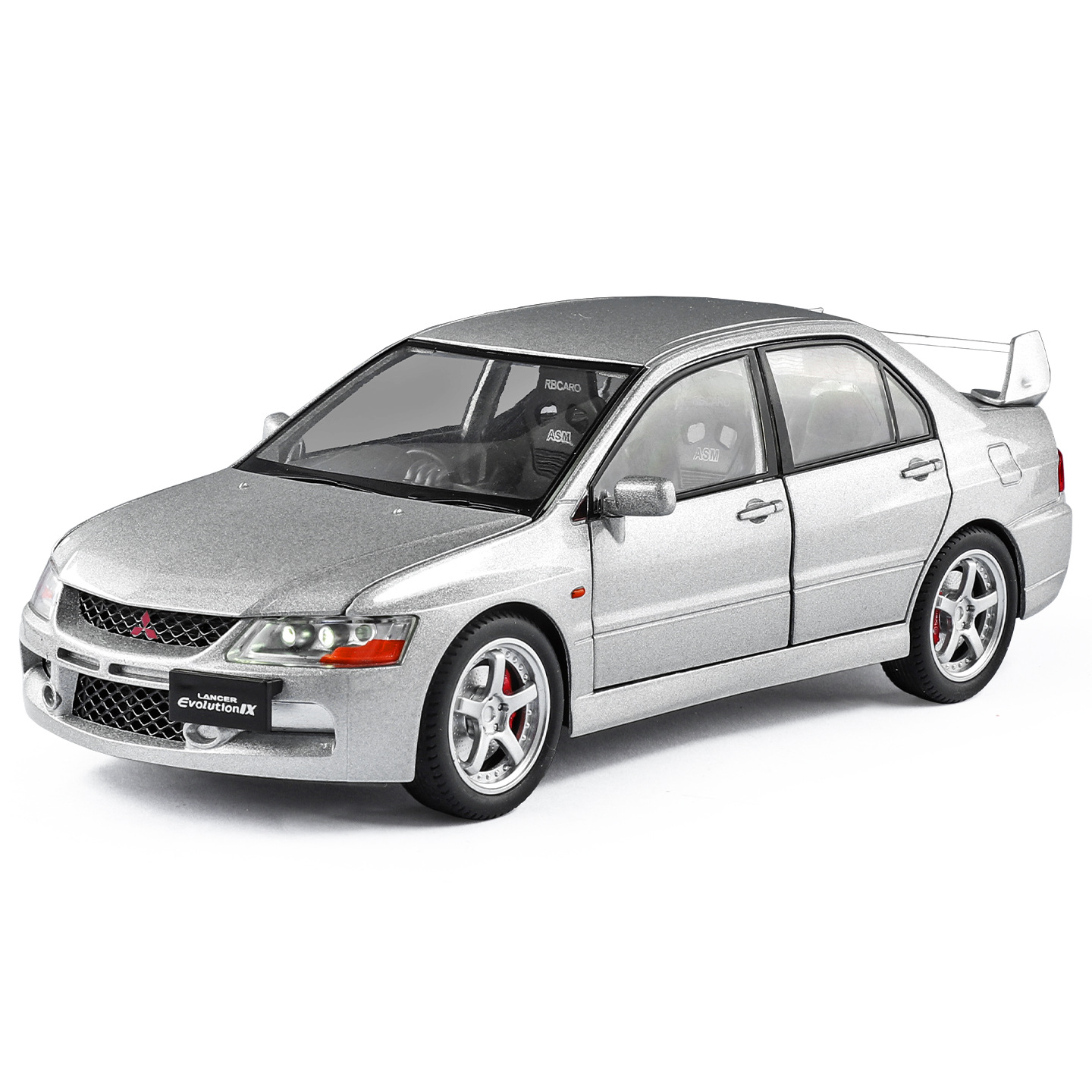 Auténtico 1: 24 Mitsubishi EVO9 modelo de automóvil de aleación modelo de automóvil acústico y óptico retro juguetes exhibición al por mayor