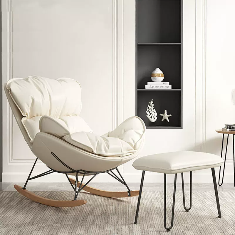 北欧轻奢摇椅阳台休闲大人躺椅卧室懒人沙发客厅摇摇椅网红龙虾椅
