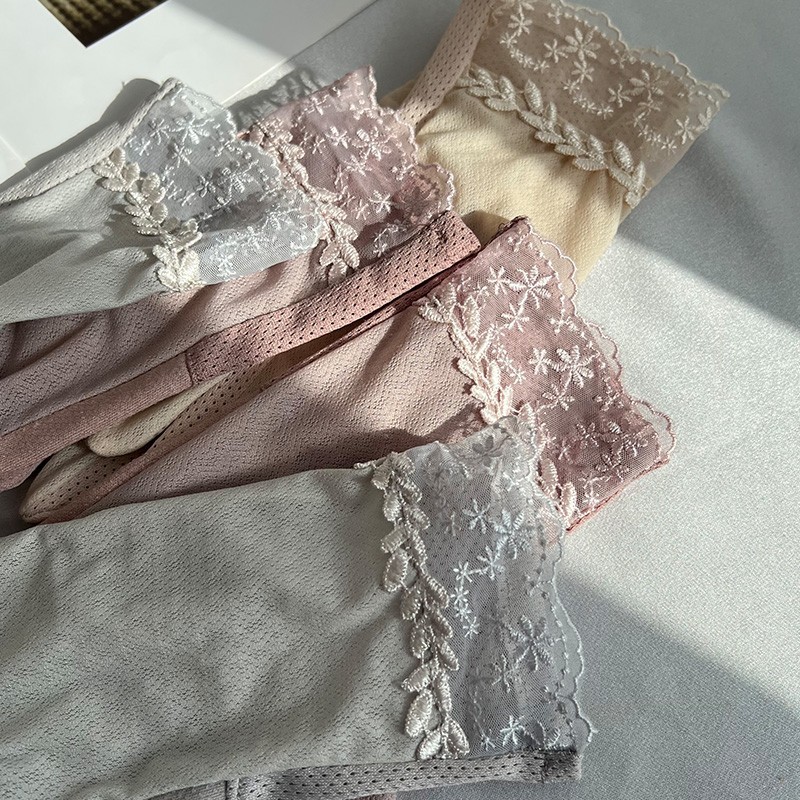 時尚蕾絲刺繡日系UV開車防曬手套女夏季薄款透氣可觸屏防紫外線