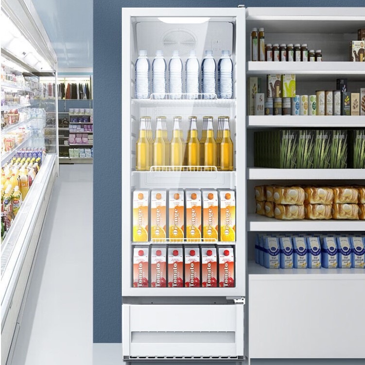 Midea ML-208DGE white display cabinet, large-capacity refrigerated beverage cabinet for home and commercial use