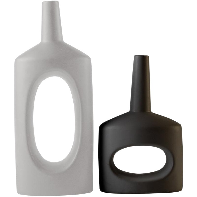 Blanco y Negro simple moderno minimalista modelo sala de estar decoración del hogar artesanía creativa decoración florero al por mayor