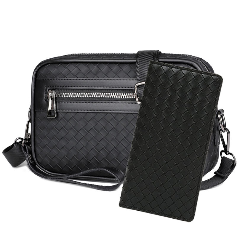 블랙 우븐 라지 백 + 장지갑