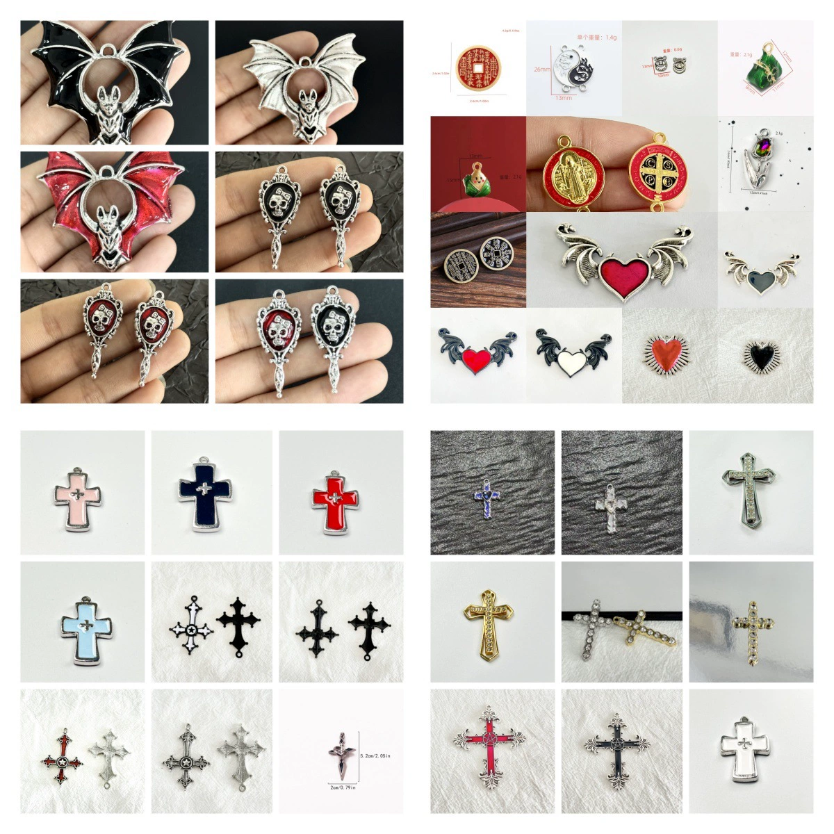 DIY сплав ювелирных аксессуаров ретро серебряный крест подвеска браслет ожерелье серьги для одежды декоративный кулон