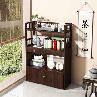 Tea Rack Storage Rack Living Room Small Antique Rack Multi-Layer Tea Storage Cabinet Tea Room Tea Rack Tea Display Cabinet
