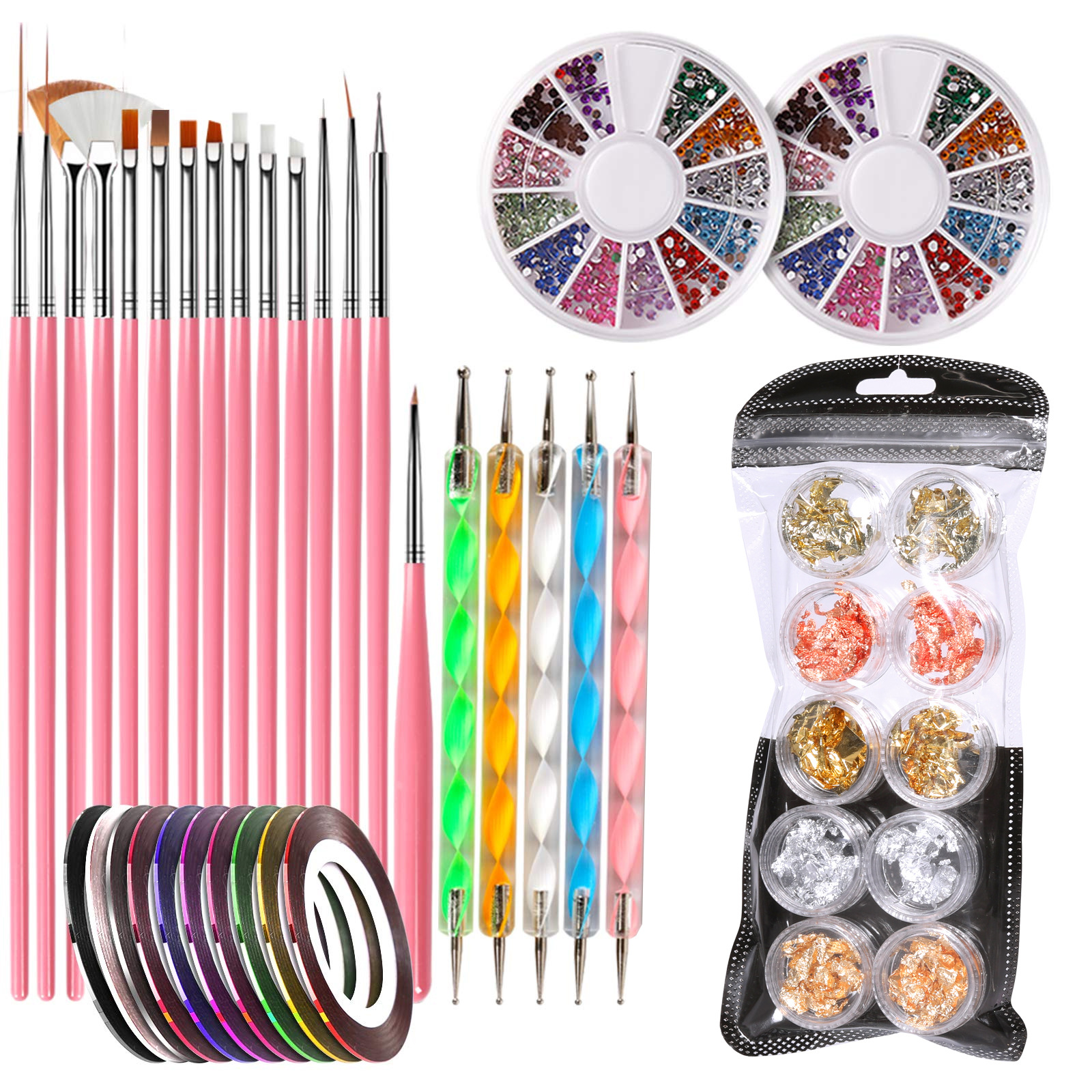Painted manicure tools set for manicure