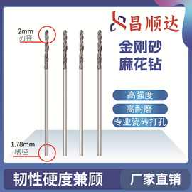 厂家金刚砂瓷砖迷你2.0mm麻花小钻头直柄电镀磨头玉石钻扩孔