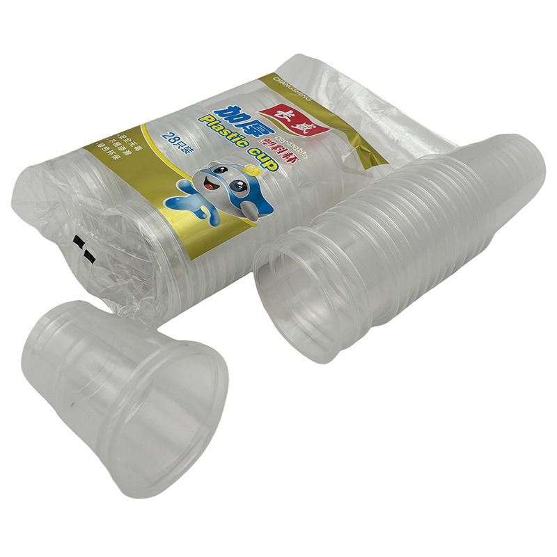 L5413 28pc taza desechable taza de plástico espesa pequeña taza de agua doméstica taza de aire taza de menú comercial transparente