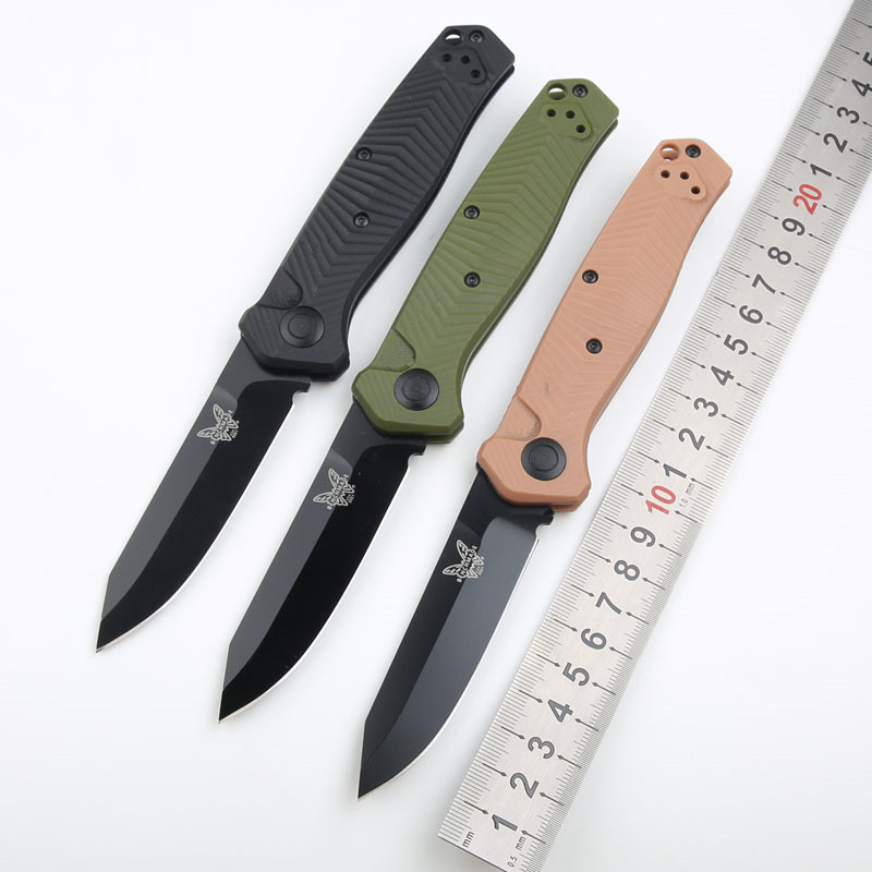 8551BK玻纤柄户外折叠刀S35VN石洗黑色镀钛荒野求生露营锋利EDC刀