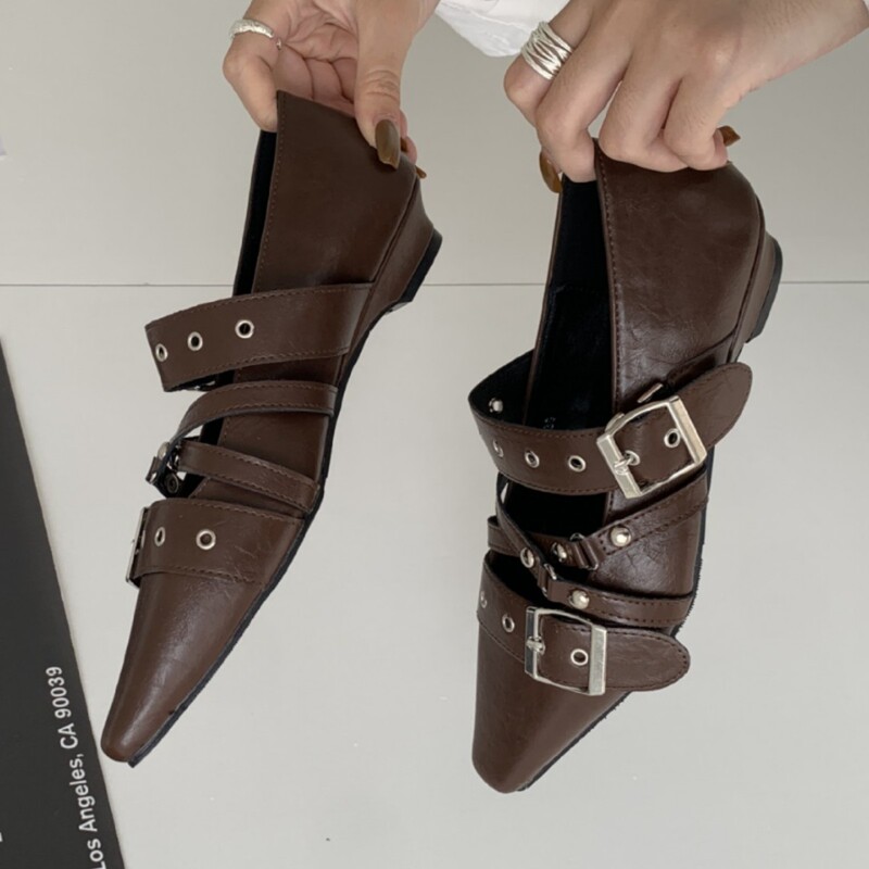 In-Stock Factory Direct Supply ~ Square-Toe Cross-Strap Fashion Shoes for Women 2025 New Low Chunky Heel Shallow Mouth Single Shoes with a High-End Feel