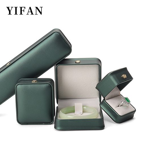 Jewelry Crown Round Corner Ring Box Pendant Decorative Box Gift PU Leather Necklace Box Flip Cover Packaging Box Wholesale