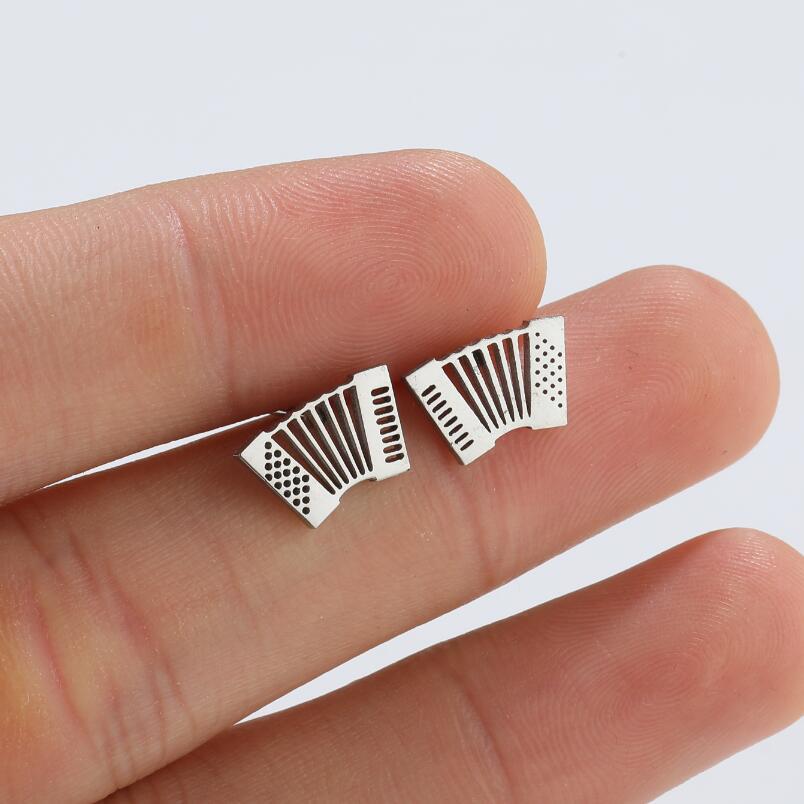 Simple Style Accordion Titanium Steel Ear Studs Plating No Inlaid Stainless Steel Earrings