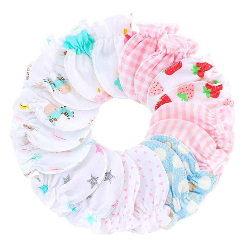 Foreign Trade European and American Newborn Anti-Scratch Gloves, Baby Gloves, Protective Gloves for Babies with Various Patterns