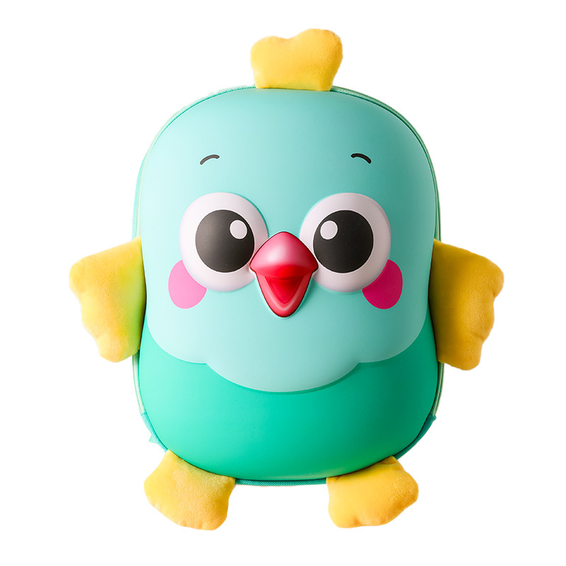 Pollo de dibujos animados en línea, mochila para niños y niñas, mochila para niños de jardín de infantes, mochila para niños de cáscara de huevo ligera