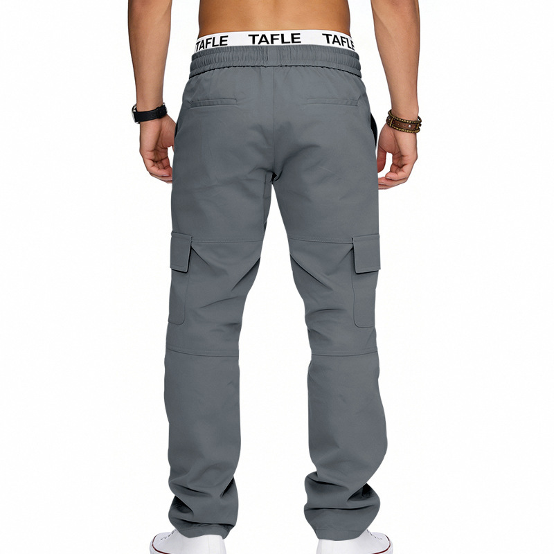 Men's Clothing Men's Casual Trousers Loose Fit Multi Pocket Cargo Pants Patchwork Straight Leg For Formal & Casual_viptrois.com