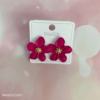 Fashionable multicoloured spray paint, retro earrings, European style, flowered