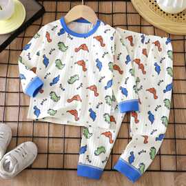 儿童内衣棉圆领套装新款男女童秋衣秋裤宝宝睡衣家居服童装批发