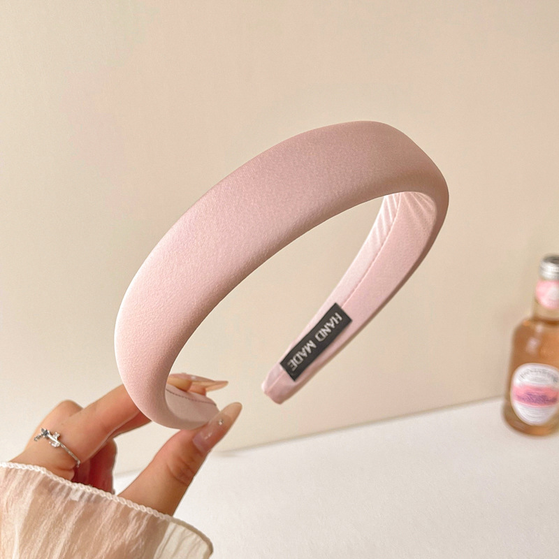 Pink Girl Hairband High Crane Top Headband 2025 nuevo estilo de alto nivel antideslizante de lavado de la cara red rojo amplio borde tarjeta de cabello