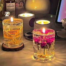 精油香薰蜡烛果冻蜡真花高级女生卧室持久香氛摆件套装伴手礼包邮