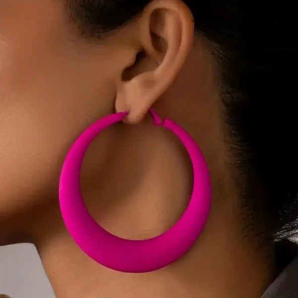 Candy-Colored Korean-Style Personalized Fashion Exaggerated Large Hoop Earrings, Colorful Large and Small Circle Hoops, Stylish and Versatile Earrings