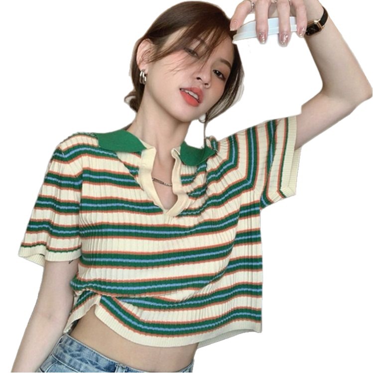 Retro knitted thin summer small design sweater
