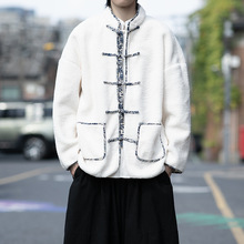 2025秋冬新款跨境中式男装保暖汉服外套 亚马逊大码盘扣男士唐装