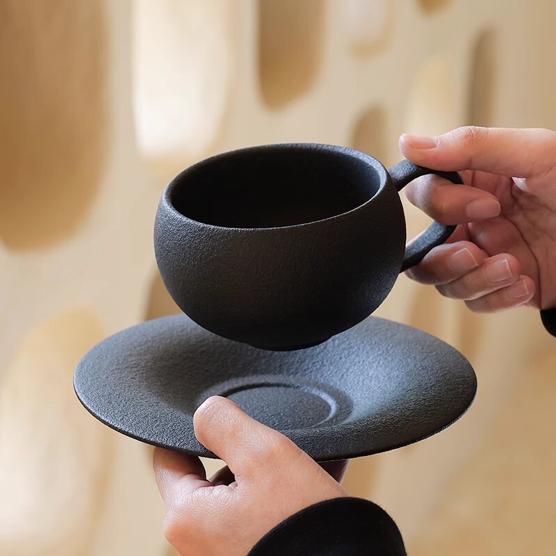 Japanese Style Simple High-value Ceramic Coffee Latte Cup and Saucer suit Light Luxury Home Couple Afternoon Tea Cup Japanese Style Simple High-value Ceramic Coffee Latte Cup and Saucer suit Light Luxury Home Couple Afternoon Tea Cup