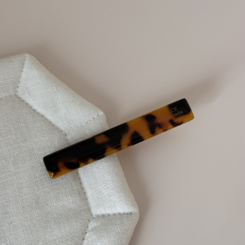 韩版醋酸一字鸭嘴夹复古气质夹豹纹玳瑁色简约刘海夹侧边夹发饰|undefined
