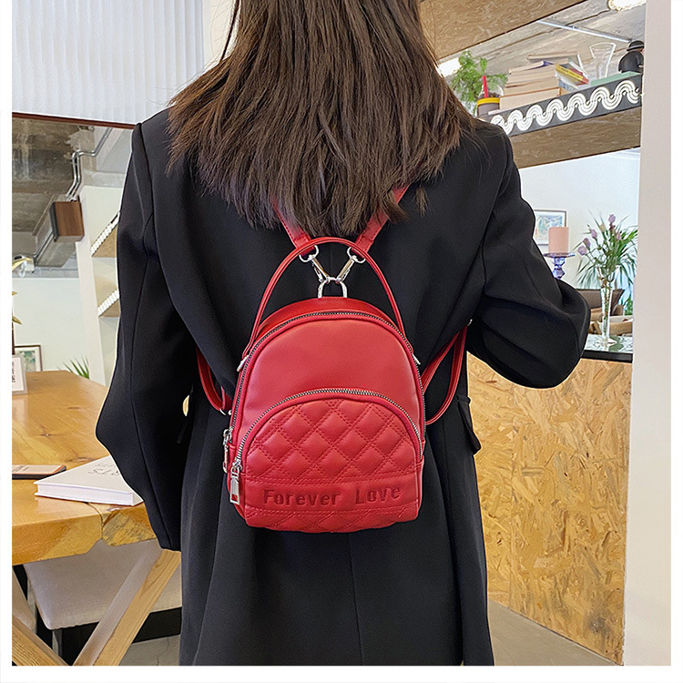 Rhombus Multifunctional Solid Color One-shoulder Portable Backpack Wholesale Nihaojewelry display picture 21